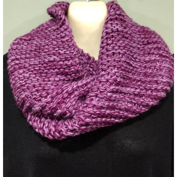 Echo Design Dark Purple Variegated Bulky Knit Infinity Scarf NWT - Picture 1 of 3